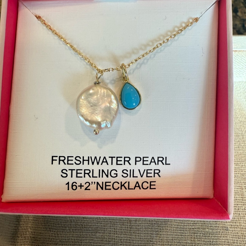 Freshwater Pearl and Turquoise Necklace